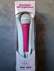 Karaoke Microphone PM-425 Easy Karaoke Wired Dynamic Mic Audio White Pink