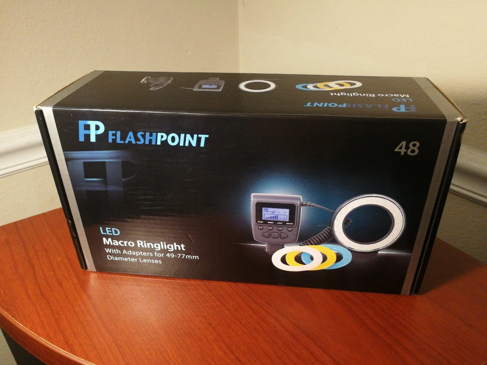Flashpoint FP 48 LED Macro Ringlight With Adapter for 49-77mm Diameter Lenses - Image 1 of 4