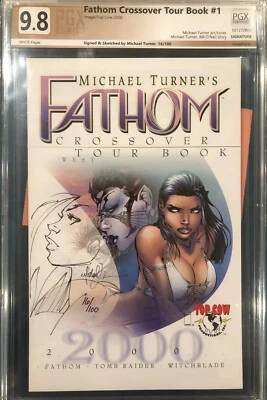RARE!!! MICHAEL TURNER ORIGINAL Sketch Art PGX 9.8 FATHOM Signed Comic Book CGC - Image 1 of 4