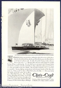 1930 CHRIS-CRAFT advertisement, 26-ft De Luxe Sedan Chris Craft wooden motorboat - Bild 1 von 1