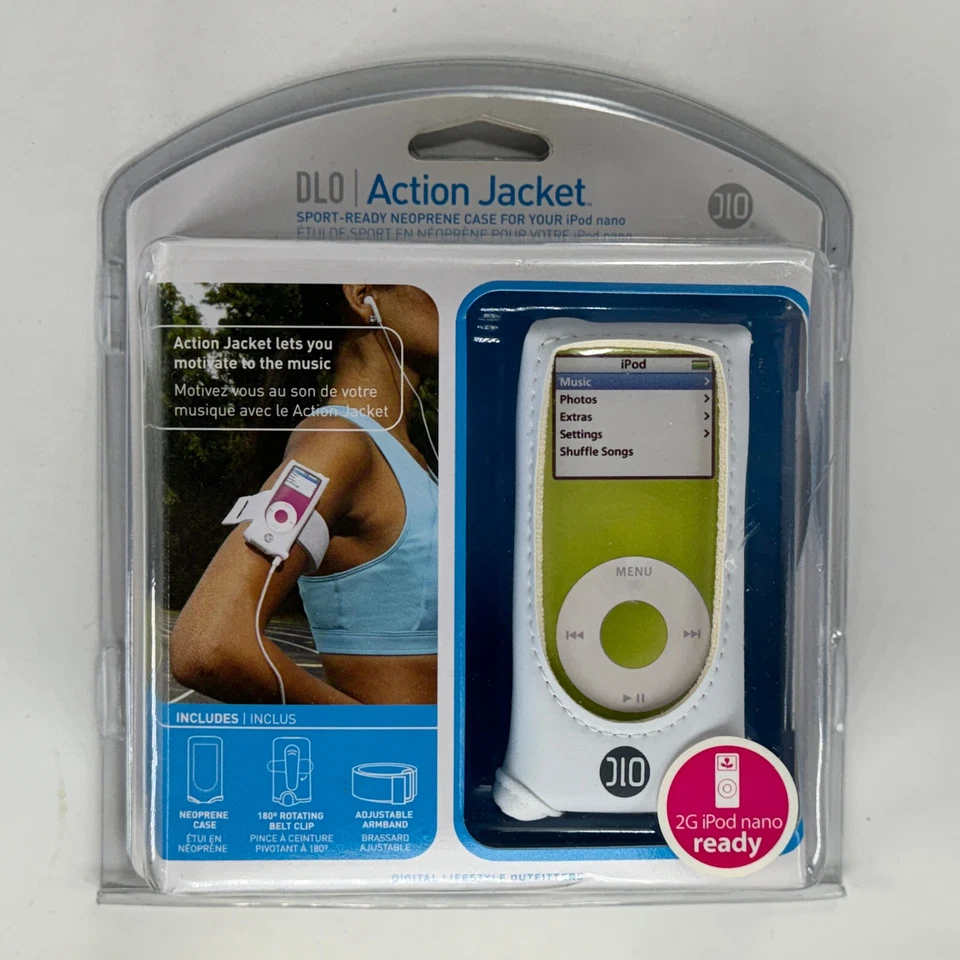DLO Action Jacket Sport Ready Neoprene Case iPod Nano White Belt Clip Arm Band - Image 1 of 4