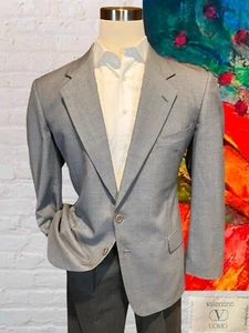 Valentino Uomo 44R Gray Nailhead Lightweight Blazer Sport Coat Jacket Note - Picture 1 of 14