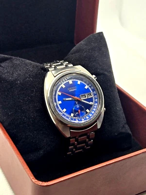 Reloj Seiko Automático Cronógrafo Hombre6139-6015 "Bruce Lee Blue" Circa 1970 Foto 1 de 4