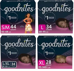 Ropa interior nocturna para mojar la cama de las niñas Goodnites, S/M, Grande, XL, 44, 34, 28 ✅✅✅ - Imagen 1 de 13