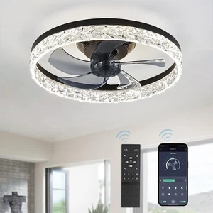 20" Lampara Ventilador De Techo Con Luz LED y Control Remoto Moderno Para Cuarto - Picture 1 of 12