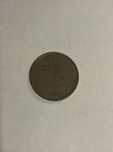1990 Netherlands 5 Cents Coin - Picture 1 of 2