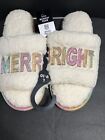 Christmas slippers - merry & bright Plush Mem Foam Women’s L 9/10 Free Shipping