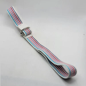 Vintage Youth Adjustable Woven Belt Cotton White Pink Blue Colors 29"L - Picture 1 of 5