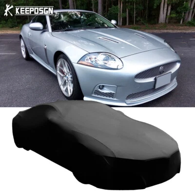 Cubierta de auto satinada elástica a prueba de arañazos a prueba de polvo para garaje interior ajuste personalizado Jaguar XK Foto 1 de 4