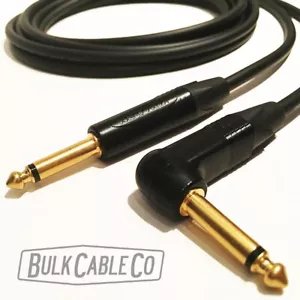 30 pies - CABLE DE GUITARRA MOGAMI 2524 - NEUTRIK DERECHO RA A RECTO ST ENCHUFES DORADOS - Imagen 1 de 12