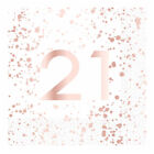 21St Birthday Party Supplies Rose Gold "21" Lunch Napkins 16 Pack Twenty-First