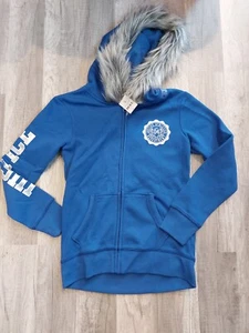 NWT Justice Girls Athletics Zip-Up Faux Fur Hooded Jacket Size 8 (9) - Picture 1 of 1