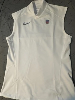 NIKE NFL ON FIELD WHITE SLEEVELESS MOCK SHIRT SIZE L MEN NEW NO TAGS $$ - Image 1 of 4