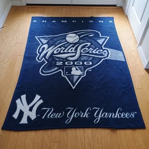 Vintage Biederlack New York Yankees World Series 2000 Decke Made In USA 76x53 - Bild 1 von 11