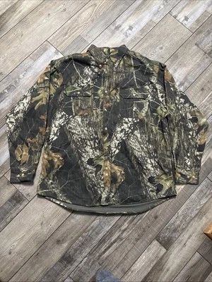 X-Scent men's  XL Mossy Oak Break Up Camouflage Mid-Weight Camo Button Up Shirt. - Image 1 of 3