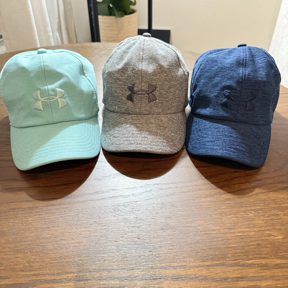 批量 3 件 女式 OSFA Under Armour 帽子 轻便 可调 跑步/高尔夫 — 第 1/4 张图片
