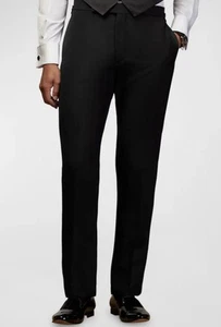 NWOT $795 Ralph Lauren Purple Label Gregory Black Wool Barathea Tuxedo Pants 36 - Picture 1 of 19