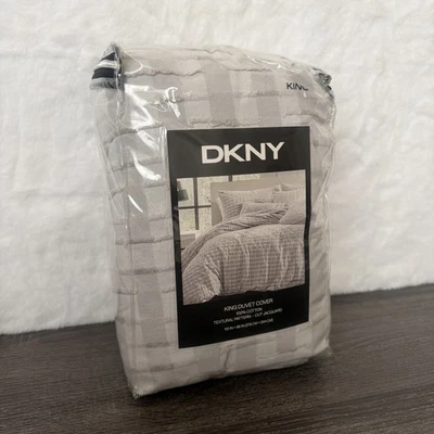 FUNDA NÓRDICA DKNY KING 100% Algodón Textura Patrón Corte Jacquard Foto 1 de 4