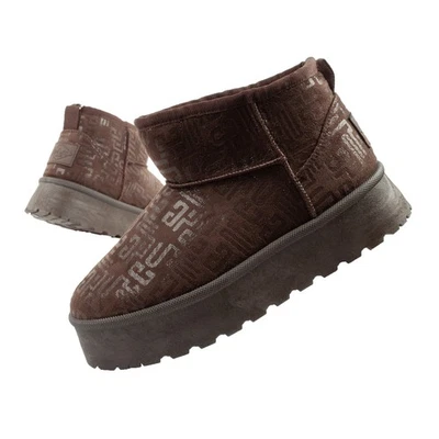 Lee Cooper Damen Winterschuhe Boots Stiefelette Gefüttert Slip-On Dunkelbraun