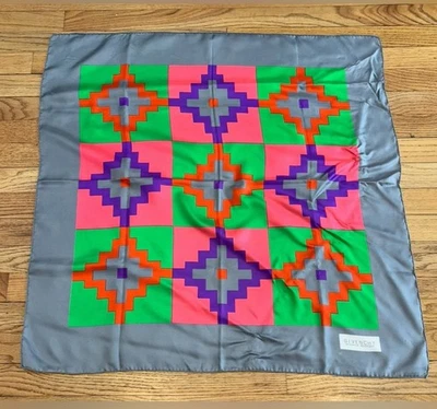 Vintage Givenchy geometric rolled edge 30 X 30” multicolored scarf - Image 1 of 4