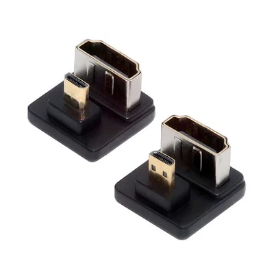 2 Pack Micro HDMI Male to HDMI Female 4K@60Hz 180Degree Angled Connector Adapter - Image 1 of 4