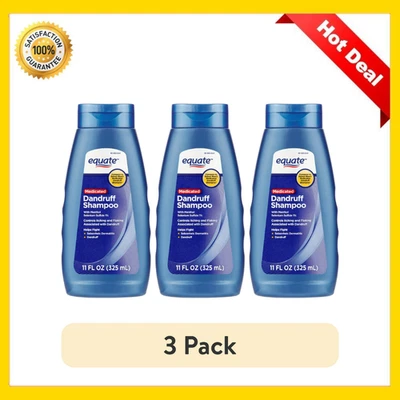 PACK DE 3 - Champú para caspa medicado Equate con sulfuro de selenio 1%, 11 fl oz NUEVO Foto 1 de 4