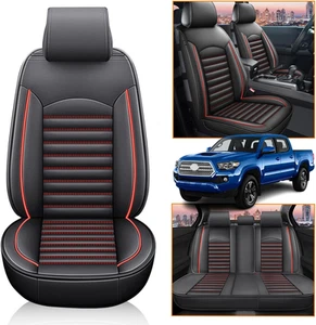 Juego completo de funda de asiento de auto de cuero 5 asientos delanteros traseros Zvhbmlmtpip para Toyota Tacoma - Imagen 1 de 27
