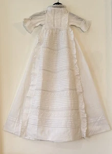 Antikes viktorianisches Baby Taufkleid französischer Wasserfall Spitze 19. Jahrhundert LESEN - Bild 1 von 23