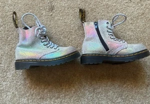 Dr. Martens 1460 Pascal T Kids Size 7 Rainbow Glitter Boots - Picture 1 of 7