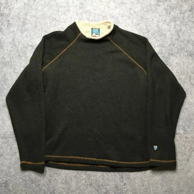 Kuhl Alfpaca Fleece Sweater Mens Large Gray Pullover Raglan Contrast Stitch ALF - Image 1 of 4