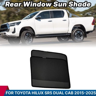 Rear Window Sun Shade for Toyota Hilux SR5 Dual Cab 2015-25 Magnetic Blind Mesh - image 1 of 4