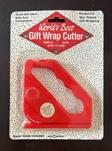 Vintage World's Best Gift Wrap Cutter White New Sealed - Picture 1 of 2