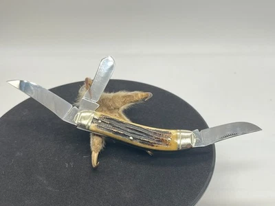 Bulldog Marca Cuttin Caballo Ciervo Sowbelly Stockman Solingen Alemania con Caja Foto 1 de 4