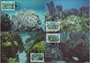 Tuvalu 1992 ☀ W.W.F. - Fauna Blue Coral Reefs ☀ 4x Maxi cards - Picture 1 of 1