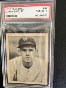 1939 Play Ball #47 John Lewis Jr. Psa 8 Rare 1/14 Centered - Bild 1 von 1