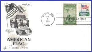 USA3 #1338 U/A ARTCRAFT 4 FDC Combo2 Flag and White House - Picture 1 of 1