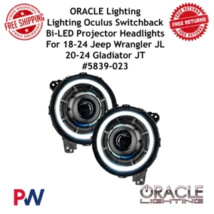 Oracle 9" Oculus Switchback Bi-Led Projector Headlight For 2018-24 Jeep Wrangler - Picture 1 of 11