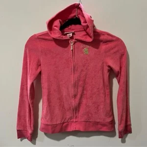 Kids vintage terry cloth Juicy Couture Pink Hoodie Soft Casual Sweatshirt - Picture 1 of 8
