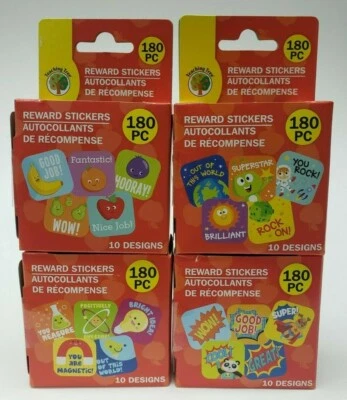 Lote de 4 pegatinas motivacionales de recompensa de árbol de enseñanza 10 diseños en rollo 720 piezas Foto 1 de 4