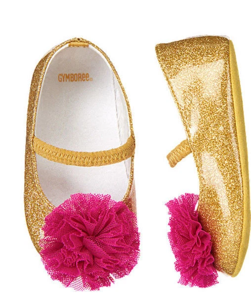 NWT Gymboree Bonjour Bebe Gold Crib Dress Shoes Baby Girl Infant 2,3 - Image 1 of 1