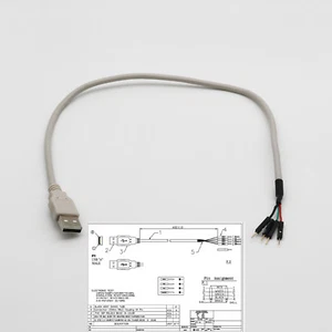 1pc 40cm USB 2.0 Type A Male to 4 Pin 2.54mm Housing Male Header Adapter Cable - Picture 1 of 8