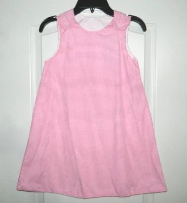 Girl's Pink & White Check Dress Great for Embroidery Size 6 by Rosalina - Image 1 of 3