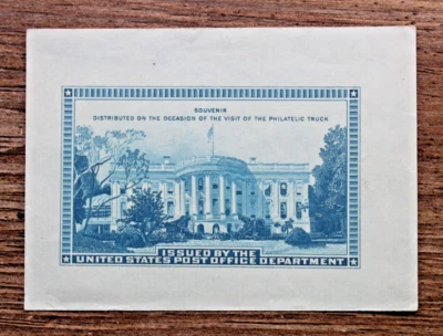 U.S Post Office Department Souvenir Issue Philatelic Truck Issued No Gum 1939 - Image 1 of 2