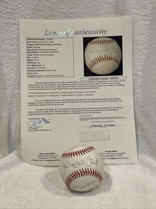 SWEET Multi-HOFer AUTOD Baseball, Minnie Minoso, Johnny Mize, Fergie Jenkins JSA - Picture 1 of 8