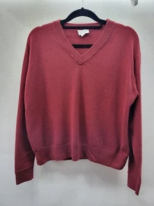 & Other Stories Womens 100% Cashmere V Neck Sweater Red Pullover Sz S 4579  - Picture 1 of 7
