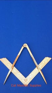 Masonic Lodge Ceremonial accessories Square and Compass Golden 4.5" For Bible - Picture 1 of 1
