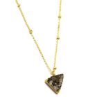 Druzy gemstone pendant necklaces in Brass with 22k gold plated necklaces