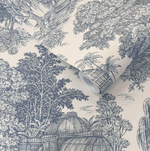 HOLDEN 13951 VINTAGE OSTERLEY WALLPAPER BLUE GARDENS - Picture 1 of 4