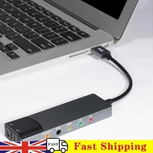 USB Sound Card AC-3 DTS External Audio Card SPDIF for PC Computer (Grey) - Afbeelding 1 van 8