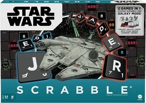 STAR WARS TOYS & GAMES SCRABBLE MILLENNIUM FALCON BOARD GAME SCI FI GAMES 2 IN 1 - Picture 1 of 6